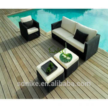 DE- (58) mobiliário usado do pátio do hotel para a venda conjunto do sofá do hotel do rattan